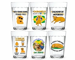 6 Copos Americanos Vidro 190ml Personalizado Frases Caramelo