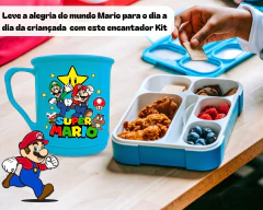 Imagem do Kit 2 Caneca Plástico Estampada Mario Bros Jogo Desenho