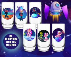 6 Copos Altos 300ml Personalizado Coleção Astronauta - Oro Comércio
