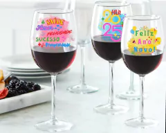 Kit 3 Taças 465ml Vinho Personalizada Fim De Ano - comprar online