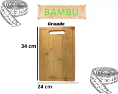Taboa de Bambu G Corte Legumes Frutas Carne Churrasco Canaleta - Oro Comércio
