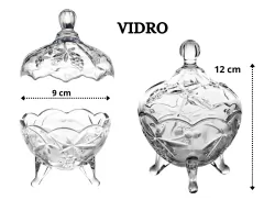 Bomboniere Pequena Com Pé Vidro - Oro Comércio