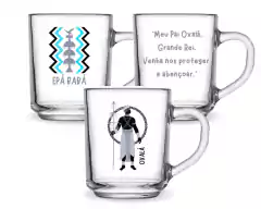 Imagem do 3 Canecas 255ml Vidro Personalizada Orixás Umbanda