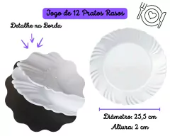 Kit com 12 Pratos de Vidro Rasos Opaline Pétala na internet