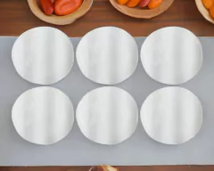 Kit 6 Pratos Sobremesa Ceramica Azul ou Branco Torto Raso 22cm - comprar online