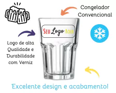 Kit 12 Copos Personalizados 350 ml Vidro - loja online