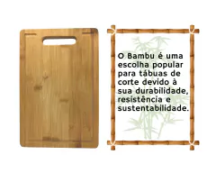 Taboa de Bambu G Corte Legumes Frutas Carne Churrasco Canaleta - loja online