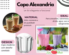 Kit 6 Copos 350ml Vidro Grosso Alexandria na internet