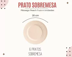 Pratos Sobremesa Doces Pessego Peach Ceramica Salmao 6pçs - loja online