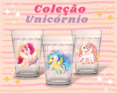 Imagem do Kit 3 Copos de Vidro Personalizados Unicórnio Magic 190ml