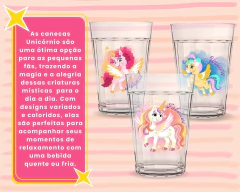 Kit 3 Copos de Vidro Personalizados Unicórnio Magic 190ml - loja online