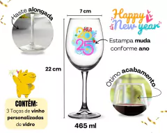 Kit 3 Taças 465ml Vinho Personalizada Fim De Ano - Oro Comércio