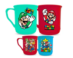 Kit 2 Caneca Plástico Estampada Mario Bros Jogo Desenho - comprar online