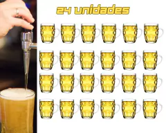 Conjunto com 24 Canecas de 500ml Vidro Resistente - Oro Comércio