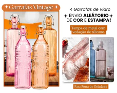 Kit 4 Garrafas De Vidro 1L Água Colorida na internet