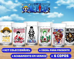 Kit 6 Copos Americanos Vidro Personalizado Coleção Anime One Piece 190ml - comprar online