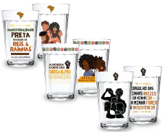 2 Copos Americanos Personalizados Consciência Negra 190ml