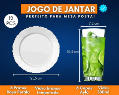 Jogo De Jantar 36 Pcs Completo Prato Raso Faqueiro Copos - loja online