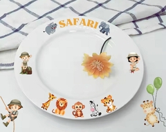 Pratinho Sobremesa 1un. Safari Cerâmica Temático Safari Luxo - loja online