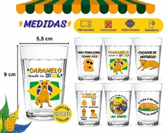 6 Copos Americanos Vidro 190ml Personalizado Frases Caramelo - loja online