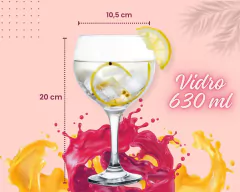 Kit 12 Taças De Gin 630ml Vidro P/ Drinks - Oro Comércio