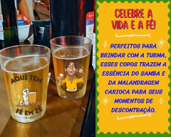 2 Copos Americanos 190ml Vidro Personalizado Zeca Pagodinho Não Desbota - loja online