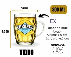 Kit 16 Canecas Personalizadas 300ml Vidro - Oro Comércio