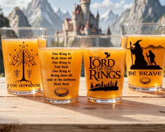 Kit 4 Copos Americanos Vidro Temático Senhor Dos Anéis Filme - loja online