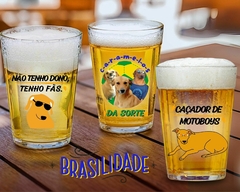Imagem do 6 Copos Americanos Vidro 190ml Personalizado Frases Caramelo