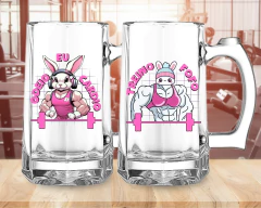 Jogo 2 Canecas Chopp/Cerveja Vidro Frases Meme Academia - loja online