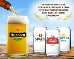 Kit 4 Copos Personalizados Cervejas Famosas Rótulos 450ml na internet