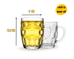Conjunto com 24 Canecas de 500ml Vidro Resistente - loja online