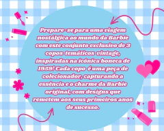 Imagem do Conj. 3 Copos de Vidro 190ml Coleção Barbie Vintage Resistente