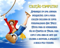 Kit 6 Copos Americanos Vidro Personalizado Coleção Anime One Piece 190ml - Oro Comércio