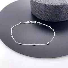 Pulseira Veneziana V12 com Bolinhas 18cm e 2mm