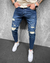Calça masculina jeans rasgado justo 2023 na internet
