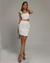 Cropped colete & saia conjunto feminino branco exclusivo 2023