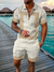 Conjunto masculino poliéster verão Khaki - comprar online