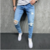 Calça jeans fashion rasgado slim 2023