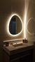 Imagem do Espelho Grande Com Led Orgânico 90*80 C/ Luz amarelo quente Promoção +LED A PILHA + pendurador suporte para parede