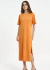 Vestido Midi com Logo em Relevo e Fendas Colcci