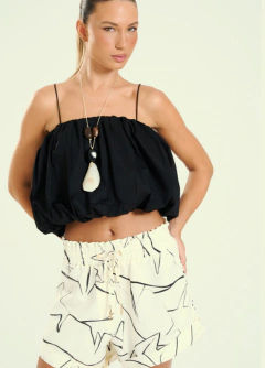 Short Feminino Alfaiataria Estampado Open