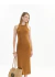 Vestido Midi Slim Canelado com Fenda Lateral Colcci
