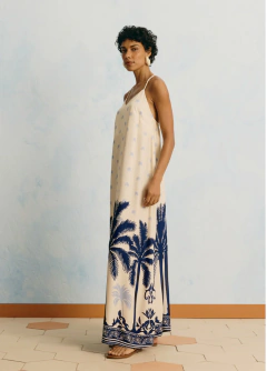 Vestido Longo Estampado Cartagena Cacay