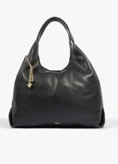 Bolsa Hobo Agnes Couro Preta