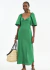 Vestido Midi com Torção e Mangas Curtas Colcci