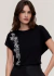 T-Shirt Bordado Floral Lateral