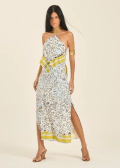 Vestido Midi Frente Única Estampado Isy