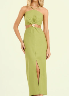 Vestido Feminino Midi Cut Out com Detalhe Open