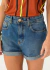 Short Barra Dobrada Jeans Escuro Farm